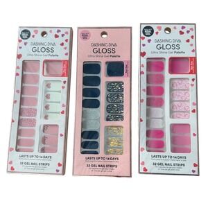 Dashing Diva Gloss Ultra Shine Gel Nail Strips Bundle Love Notes Lapis Cutie Pie